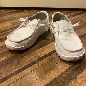 Women’s all white HeyDude